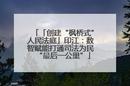 「创建“枫桥式”人民法庭」印江：数智赋能打通司法为民“最后一公里”