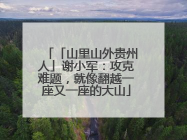 「山里山外贵州人」谢小军：攻克难题，就像翻越一座又一座的大山