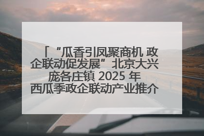 “瓜香引凤聚商机 政企联动促发展”北京大兴庞各庄镇 2025 年西瓜季政企联动产业推介活动圆满举行