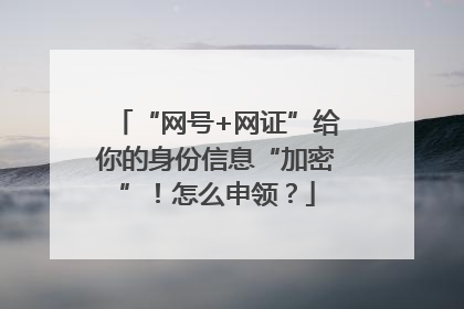 “网号+网证”给你的身份信息“加密”！怎么申领？