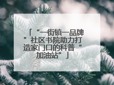 “一街镇一品牌”社区书院助力打造家门口的科普“加油站”