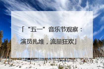 “五一”音乐节观察：演员扎堆，流量狂欢