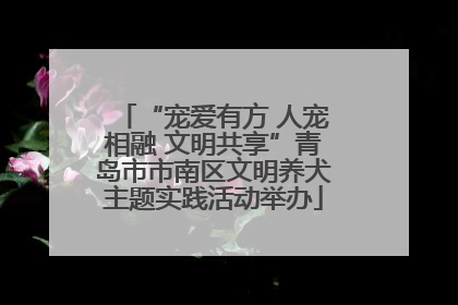 “宠爱有方 人宠相融 文明共享”青岛市市南区文明养犬主题实践活动举办