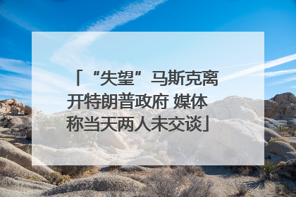 “失望”马斯克离开特朗普政府 媒体称当天两人未交谈