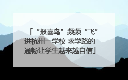 “报喜鸟”频频“飞”进杭州一学校 求学路的通畅让学生越来越自信