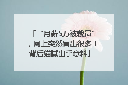 “月薪5万被裁员”，网上突然冒出很多！背后猫腻出乎意料