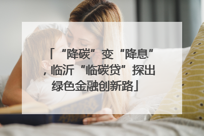 “降碳”变“降息”，临沂“临碳贷”探出绿色金融创新路