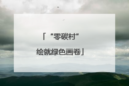 “零碳村” 绘就绿色画卷