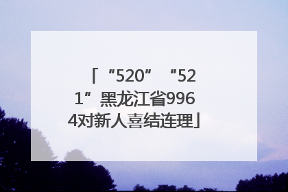 “520”“521”黑龙江省9964对新人喜结连理
