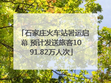 石家庄火车站暑运启幕 预计发送旅客1091.82万人次