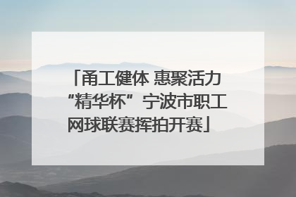 甬工健体 惠聚活力“精华杯”宁波市职工网球联赛挥拍开赛