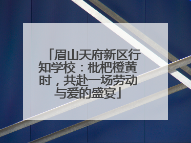 眉山天府新区行知学校：枇杷橙黄时，共赴一场劳动与爱的盛宴