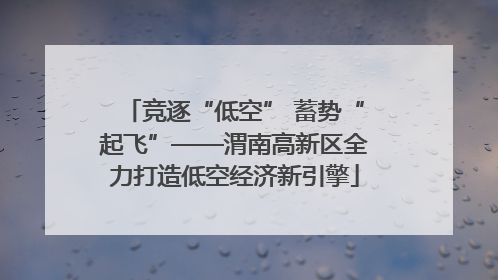 竞逐“低空” 蓄势“起飞”——渭南高新区全力打造低空经济新引擎