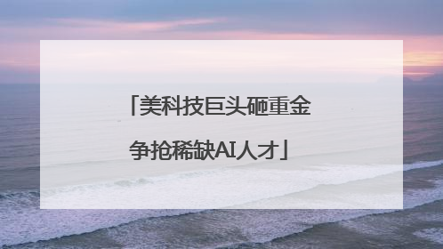 美科技巨头砸重金争抢稀缺AI人才