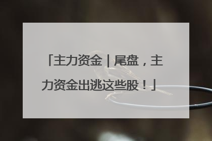 主力资金｜尾盘，主力资金出逃这些股！