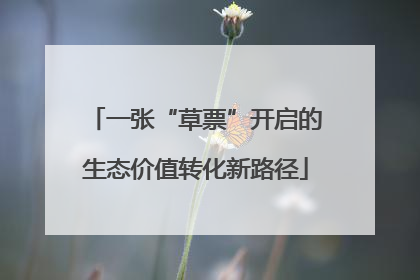 一张“草票”开启的生态价值转化新路径