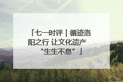 七一时评｜循迹洛阳之行 让文化遗产“生生不息”
