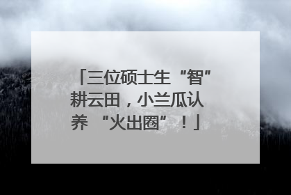 三位硕士生“智” 耕云田，小兰瓜认养 “火出圈”！
