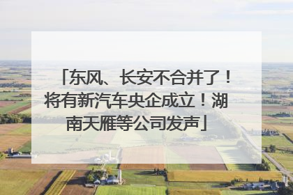 东风、长安不合并了！将有新汽车央企成立！湖南天雁等公司发声