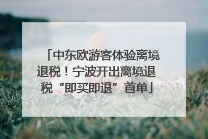 中东欧游客体验离境退税！宁波开出离境退税“即买即退”首单
