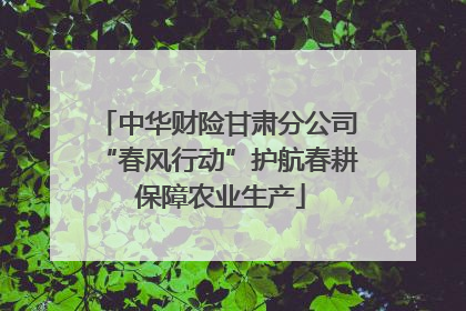 中华财险甘肃分公司“春风行动”护航春耕 保障农业生产
