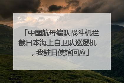 中国航母编队战斗机拦截日本海上自卫队巡逻机，我驻日使馆回应