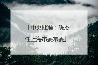 中央批准：陈杰任上海市委常委