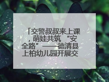 交警叔叔来上课，萌娃共筑 “安全路”——德清县上柏幼儿园开展交通安全课