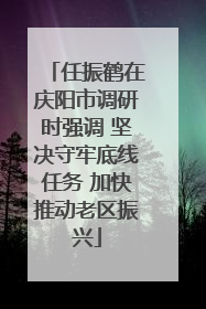 任振鹤在庆阳市调研时强调 坚决守牢底线任务 加快推动老区振兴