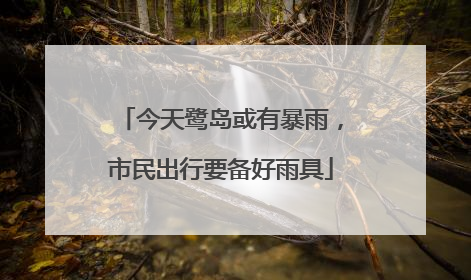 今天鹭岛或有暴雨，市民出行要备好雨具