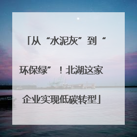 从“水泥灰”到“环保绿”！北湖这家企业实现低碳转型