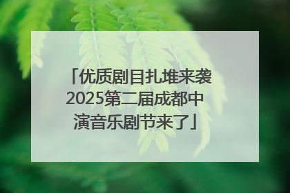 优质剧目扎堆来袭 2025第二届成都中演音乐剧节来了