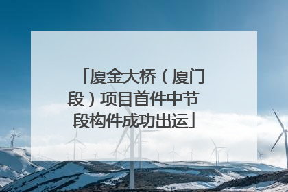 厦金大桥（厦门段）项目首件中节段构件成功出运