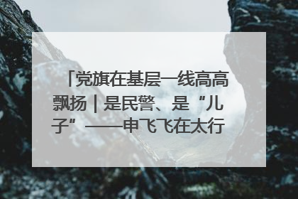 党旗在基层一线高高飘扬｜是民警、是“儿子”——申飞飞在太行山中的一线坚守