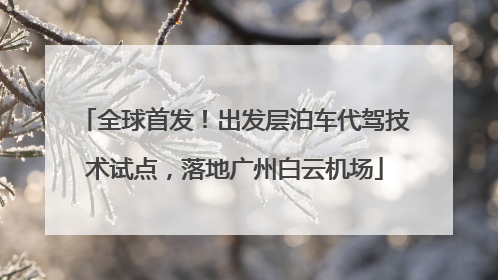 全球首发！出发层泊车代驾技术试点，落地广州白云机场