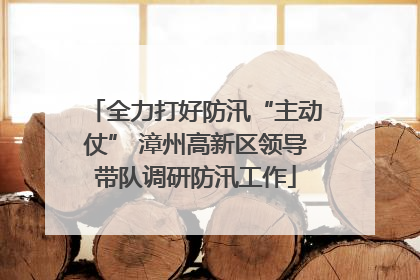 全力打好防汛“主动仗” 漳州高新区领导带队调研防汛工作