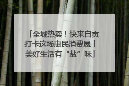 全城热卖！快来自贡打卡这场惠民消费展丨美好生活有“盐”味