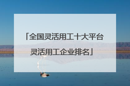 全国灵活用工十大平台 灵活用工企业排名