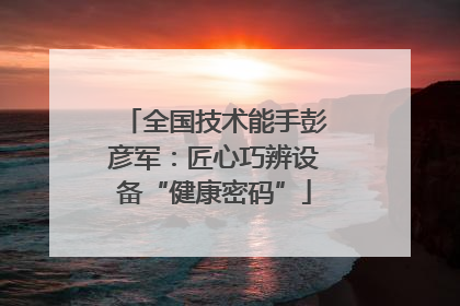全国技术能手彭彦军：匠心巧辨设备“健康密码”