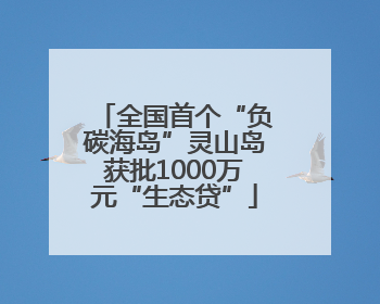 全国首个“负碳海岛”灵山岛获批1000万元“生态贷”