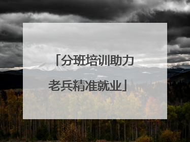 分班培训助力老兵精准就业