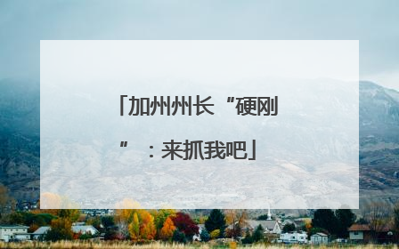 加州州长“硬刚”：来抓我吧