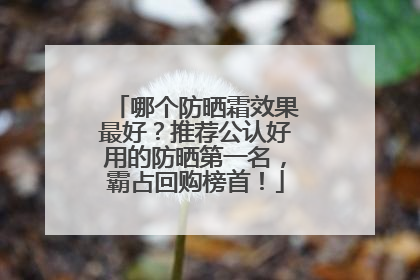 哪个防晒霜效果最好？推荐公认好用的防晒第一名，霸占回购榜首！