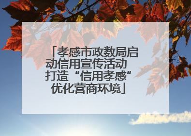 孝感市政数局启动信用宣传活动 打造“信用孝感”优化营商环境