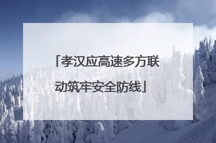 孝汉应高速多方联动筑牢安全防线