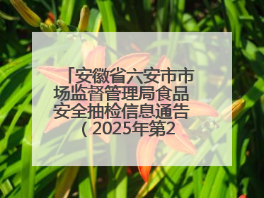 安徽省六安市市场监督管理局食品安全抽检信息通告（2025年第22期）