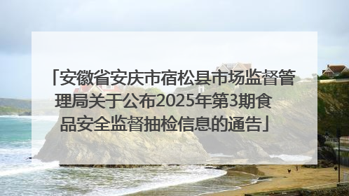 安徽省安庆市宿松县市场监督管理局关于公布2025年第3期食品安全监督抽检信息的通告
