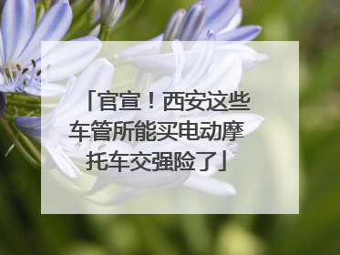 官宣！西安这些车管所能买电动摩托车交强险了