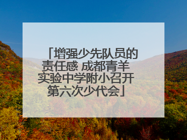增强少先队员的责任感 成都青羊实验中学附小召开第六次少代会