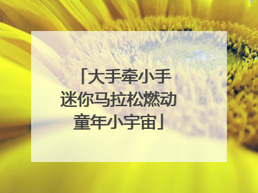 大手牵小手 迷你马拉松燃动童年小宇宙